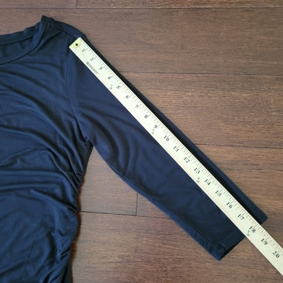 Gibson Black 3/4 Sleeve Ruched Side Jersey Knit Bodycon Dress Women's Size L - Picture 9 of 9